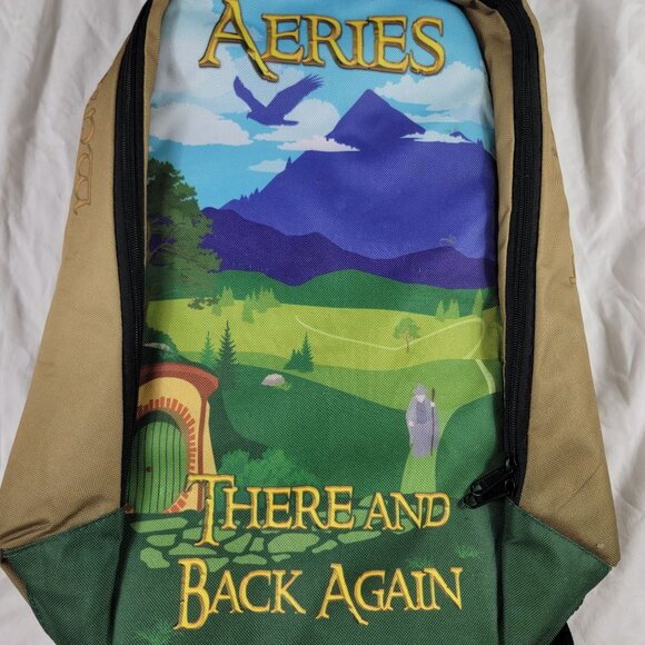 The Hobbit Aeries Con 2023 There and Back Again All Over Print Backpack With Pin - Picture 4 of 9